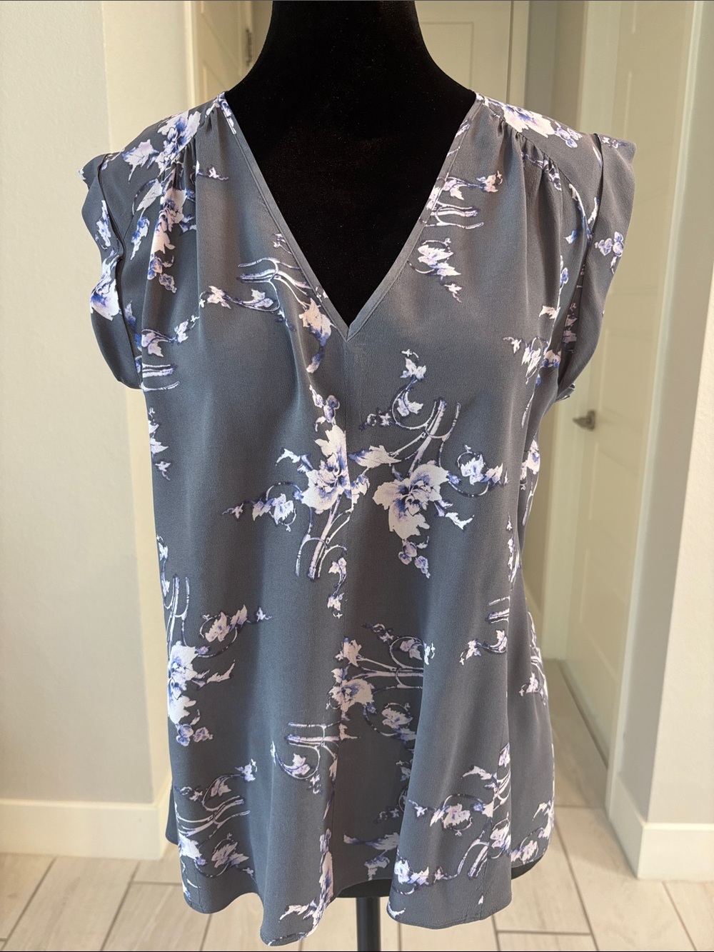 Rebecca Taylor Floral Silk Short Sleeve Women’s Top Size 4